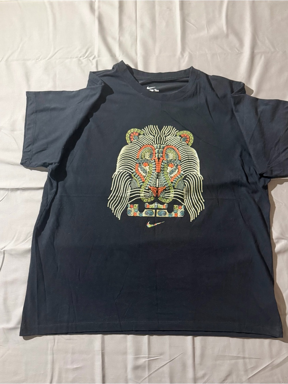 Nike Dri-FIT Tiger Graphic T-Shirt Black XXL Colorful Embellished Swoosh